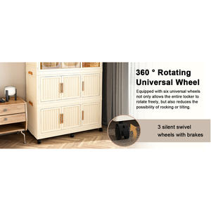 Armoire Portable Nobel 6 Pièces avec Portes Magnétiques pour Rangement de Vêtements dans la Salle de Bain - Product Image 3