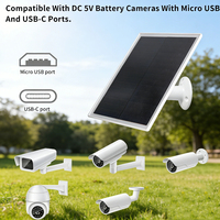 ALECTER Panneau solaire durable 8W haute efficacité pour caméra de sécurité, étanche IP66, 360° °   Support réglable double port USB-C et Micro