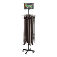 Magasin de vêtements au détail fil métallique rotatif cravate cintre support ceinture en cuir présentoir 12 crochets en acier pour un sol de stockage efficace