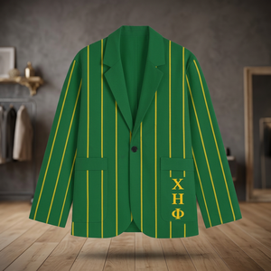 Blazer d'affaires pour hommes Chi Eta Phi, sur mesure, style grec, grande taille, respirant, en laine/viscose, pour adultes - Product Image 3