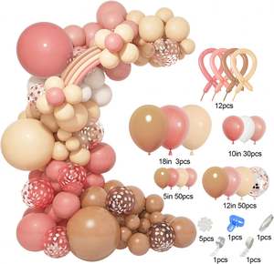 Retro Dusty Pink Blush Brown Long 154PCs Globo Arco Tira Cumpleaños Baby Shower Suministros 154 Unids Fiesta Decoración Globo Guirnalda Kit - Product Image 2