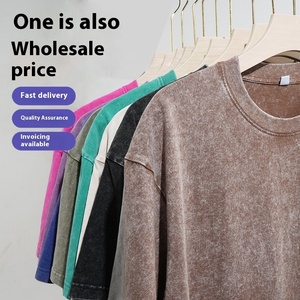 T-shirt de l'équipe SSC lavage à l'acide surdimensionné col rond 320g tendances à séchage rapide personnalisées salle de sport pour logo personnalisé achat t-shirt décontracté pour unisexe - Product Image 5