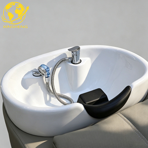 Nuevo Sillón <span class=keywords><strong>de</strong></span> Cerámica Moderno <span class=keywords><strong>para</strong></span> Lavado <span class=keywords><strong>de</strong></span> Cabello en Baño con Reposapiés Ajustable y Funciones <span class=keywords><strong>de</strong></span> Masaje Spa - Product Image 5