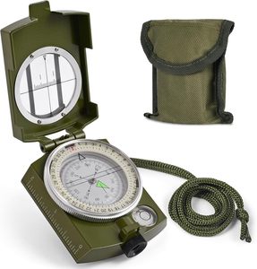 <span class=keywords><strong>Boussole</strong></span> multifonctionnelle en alliage d'aluminium pour l'extérieur avec mesureur de distance et pochette de transport, cordon pour la randonnée et l'alpinisme - Product Image 1