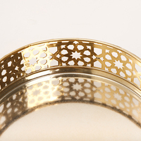Plateaux en métal doré de luxe personnalisés de haute qualité 3 pièces décoration de table jetable pour les fêtes Ramadan Eid médaille plaquée mode