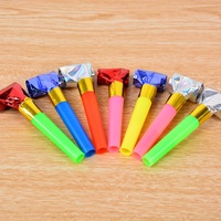 Papier d'or pour enfants soufflant Dragon jouet en plastique corne accessoires de fête d'anniversaire petit rouleau de sifflet Diwali emballé dans un sac