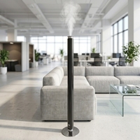 Diffuseur d'huiles parfumées électrique sans eau à deux fluides en alliage d'aluminium vertical, alimenté par batterie, avec LED, pour usage hôtelier, garantie 1 an