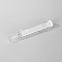 Flacon pompe sans air en plastique recyclable de luxe 5ml 10ml 20ml pour soins de la peau, emballage seringue, estampage à chaud, impression personnalisée pour les yeux