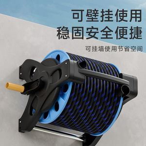 Enrouleur de tuyau d'arrosage haute pression pour lavage de voiture et jardin avec support et poignée - Product Image 3