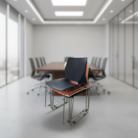 Chaise de bureau ergonomique en plastique avec siège en tissu noir, design contemporain, empilable, pour la maison, le bureau et l'école