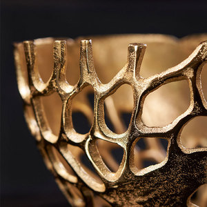 Cuenco Dorado Decorativo de Lujo para el Hogar, Pieza Decorativa para Mesa de Comedor y Estante - Product Image 2