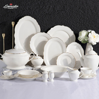 Kit de tasses en céramique osseuse à bord doré de luxe, personnalisation, design classique, écologique, durable, porcelaine blanche, cadeaux d'affaires LOMATO