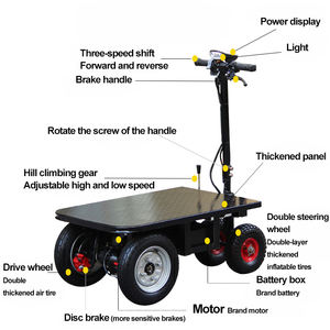 कृषि गोदामों के लिए थोक भारी शुल्क इलेक्ट्रिक ट्रॉली 4-पहिया धातु प्लेटफॉर्म ट्रक ओम कृषि गोदामों के लिए औद्योगिक रसद हाथ गाड़ी - Product Image 5