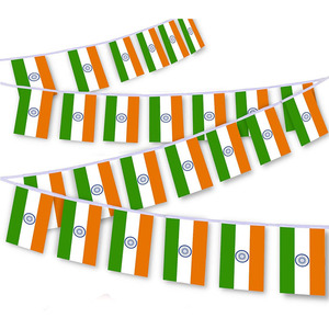 Bán Buôn Tùy Chỉnh Bunting Ấn Độ Cam Trắng Màu Xanh Lá Cây Chuỗi Cờ của Ấn Độ Hindu Trang Trí Biểu Ngữ Cho Các Sự Kiện Đất Nước - Product Image 1