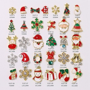 Zirconia Rhinestone Gold Jewelry 3D Christmas nail charms Rose nail charms - Product Image 4