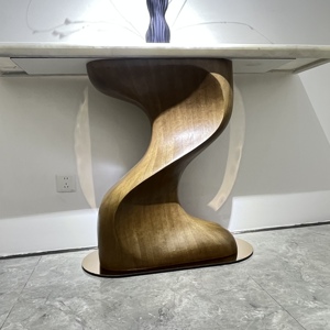 Nhà máy trực tiếp salesof gỗ hiện đại lối vào hội trường sang trọng kiểm soát bàn đá cẩm thạch Máy tính để bàn phòng khách đồ nội thất sang trọng Bảng điều khiển - Product Image 5