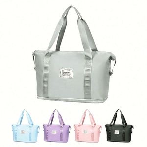 Sac fourre-tout personnalisable grand format, sac de voyage pliable pour femme, portable pour courtes distances, grande capacité, compartiments sec et humide, sac à bandoulière pour femme - Product Image 3