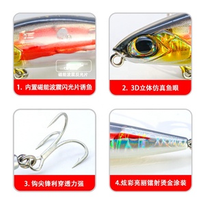 Leurres de pêche durs personnalisés 85mm/12g 100mm/16g, avec <span class=keywords><strong>lame</strong></span> flash, à coulée lente, appâts artificiels, leurres crayon - Product Image 4