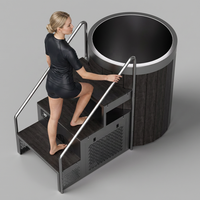 Baignoire de trempage à froid OEM/ODM en acier inoxydable et composite bois-plastique avec refroidisseur 1HP pour la récupération et le bien-être en extérieur