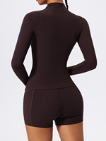 Veste de course à manches longues, série demi-zippée, haut de sport pour femme, vêtements de yoga et de pilates, chemises de sport sans couture, entraînement de fitness