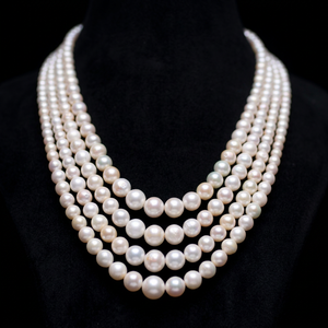Collar de Perlas Naturales de Agua Dulce, Cuentas Redondas, Joyería - Product Image 1