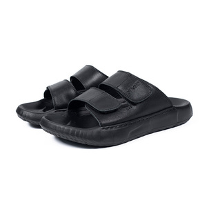 รองเท้าแตะผู้ชาย 2025 รุ่นใหม่ รองเท้าสไลด์สำหรับฤดูร้อน รองเท้าแตะแบบสวม สายรัดตีนตุ๊กแก พื้นนิ่ม หนังแท้ รองเท้าชายหาด - Product Image 5