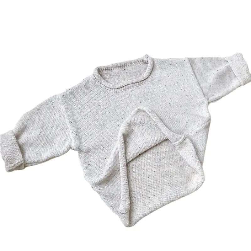 Maglione da bambina di moda invernale all'ingrosso maglione lavorato a maglia a manica lunga maglione di colore solido top per bambine