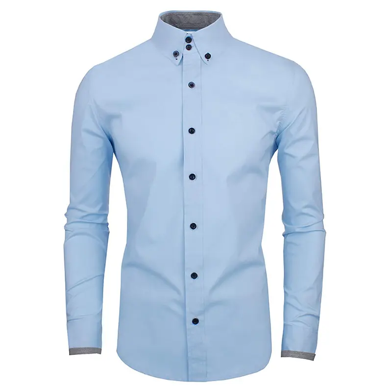 2022 Men Fashion Formal Long Sleeved Shirt Slim Fit Male Social Business Dress Shirt Comfortable Shirt Under Blazer