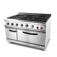 Gamme commerciale professionnelle de brûleur du gaz 4 de cuisine de BBQ de restaurant avec le four électrique