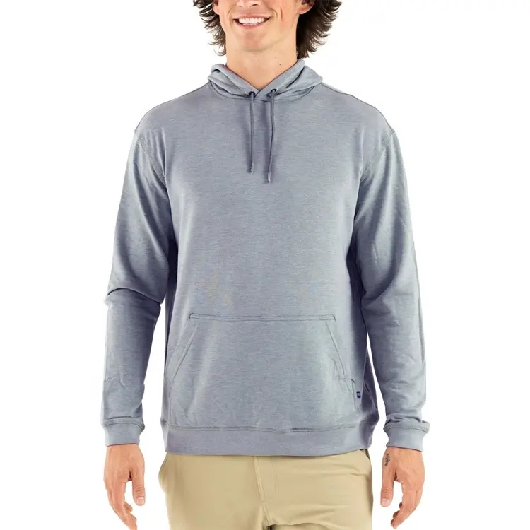 Organic Hoodie Custom Bamboo Fibre Organic Cotton French Terry Hoodies For Men Custom Solid Color Plain Jumper Sweatshirt