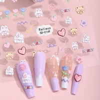 Autocollants pour ongles 5D Noël Printemps Été Plantes Fleurs Feuilles vertes Animaux adorables Fruits Image Décoration d'art d'ongles