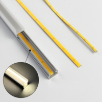 Bande LED COB ultra-fine et étroite de 3 mm, 4 mm, 5 mm, CRI90, uniforme, sans points, 384 LED/m, flexible, découpable, DIY pour l'éclairage de la chambre à coucher