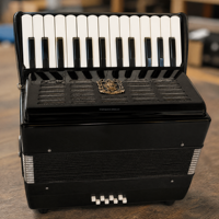 Accordéon chromatique 22 touches 8 basses en gros, prix d'usine, MOQ 1, instrument portable en bois et celluloïd pour débutants, fournisseur
