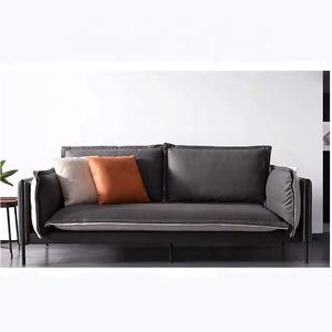 Set sofa rumah kantor 1 + 2 + 3 gaya Amerika furnitur ruang tamu bagian sofa kain kulit pu - Product Image 6