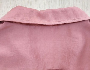 Vendita Calda <span class=keywords><strong>Missy</strong></span>/Petite/Più Poly Crepe di Raso Opaco Chiffon Dusty Rosa Campana Maniche Ladies 'Tessuto Camicia - Product Image 5
