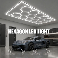Lumière LED hexagonale à 5 grilles, blanc froid, en forme de nid d'abeille, pour plafond, garage, détaillage automobile, décoration intérieure, étanche, atelier, studio