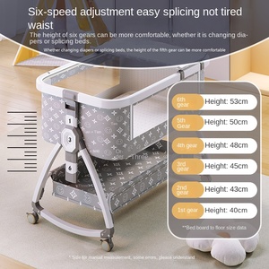 Cuna de Metal Móvil Plegable y Portátil Multifunción para Recién Nacidos Acoplable a Cama Grande - Product Image 4