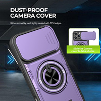 Coque de téléphone antichoc avec anneau magnétique de support portable et fonction béquille pour iPhone 17 Pro Max, idéale pour l'utilisation au lit