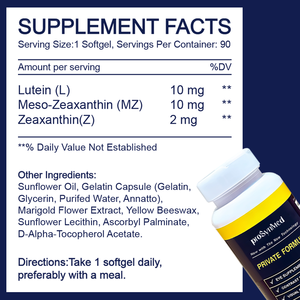 Suplemento para el Cuidado de la Salud Ocular OEM ODM con Luteína y Zeaxantina, Complejo de Carotenoides, Vitaminas, Cápsulas Blandas para la Visión - Product Image 4