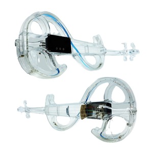 Performance de scène de niveau professionnel Violon électronique électroacoustique transparent Lumières éblouissantes Couleurs claires réglables - Product Image 5