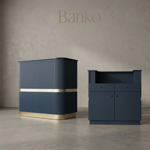 Bureau de réception moderne en bois massif durable pour bureau, salon, café et restaurant - usage commercial - Product Image 3