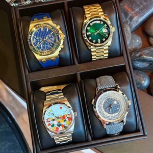 Montre mécanique automatique pour homme ETA, lunette en pierres précieuses arc-en-ciel, boîtier octogonal, calendrier des phases lunaires, bracelet en acier de 20 mm, verre saphir - Product Image 2