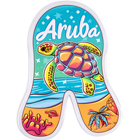Aimant de réfrigérateur en résine personnalisé en gros, souvenir touristique d'Aruba, décoration de réfrigérateur, marque privée pour cadeau de voyage