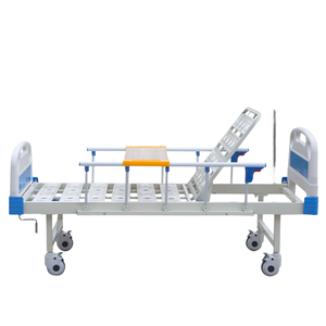 Manual Hospital <b>Bed</b> 2 Function Adjustable Patient <b>Bed</b> With <b>Side</b> <b>Rails</b> And Wheels For Medical Use - Product Image 1