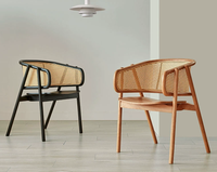 Chaise de salle à manger naturelle en bois massif pour les hôtels et les restaurants