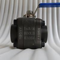 Vanne à boisseau sphérique forgée haute pression en trois parties, pour gaz haute température, OEM, filetée, soudée bout à bout, soudée à douille, A105