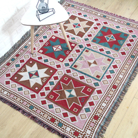 Couverture tissée de canapé boho, design personnalisé et authentique, avec glands, pour les quatre saisons,
