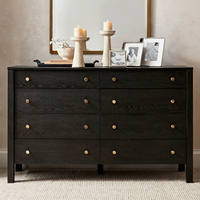 Commode à 8 tiroirs en chêne massif, style luxe discret et moderne, meuble de rangement pour chambre et appartement