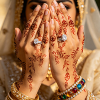 Pochoirs de tatouage au henné pour motifs floraux indiens de mariée, modèles de dessin Mehndi pour tatouage temporaire au jus