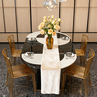 Table basse de salon et de salle à manger en marbre, style minimaliste italien, luxe léger, géométrique et rétro, pour mobilier de maison européen